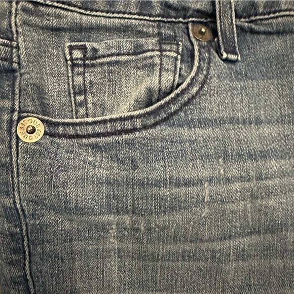 Guess Jeans Vintage 90s Womens Tapered Mid Rise Distressed 29 Medium Wash - Picture 6 of 16